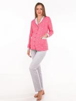 Пижама для беременных из хлопка пиджак и брюки розовый 1
